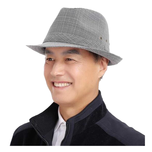夏季男士帽子中老年人帽子老人帽亚麻透气户外礼帽遮阳帽爵士凉帽