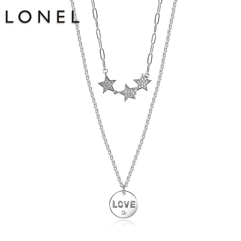 双层项链女锁骨链ins嘻哈潮简约冷淡风网红气质春夏毛衣链子颈链