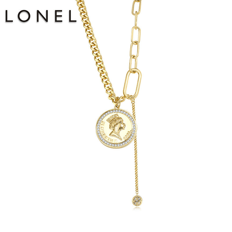 项链女轻奢小众设计感ins嘻哈复古锁骨链网红百搭春夏长款毛衣链