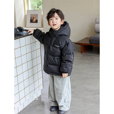 90白鸭绒儿童羽绒服男女童中大童2025年冬季新款连帽加厚保暖外套