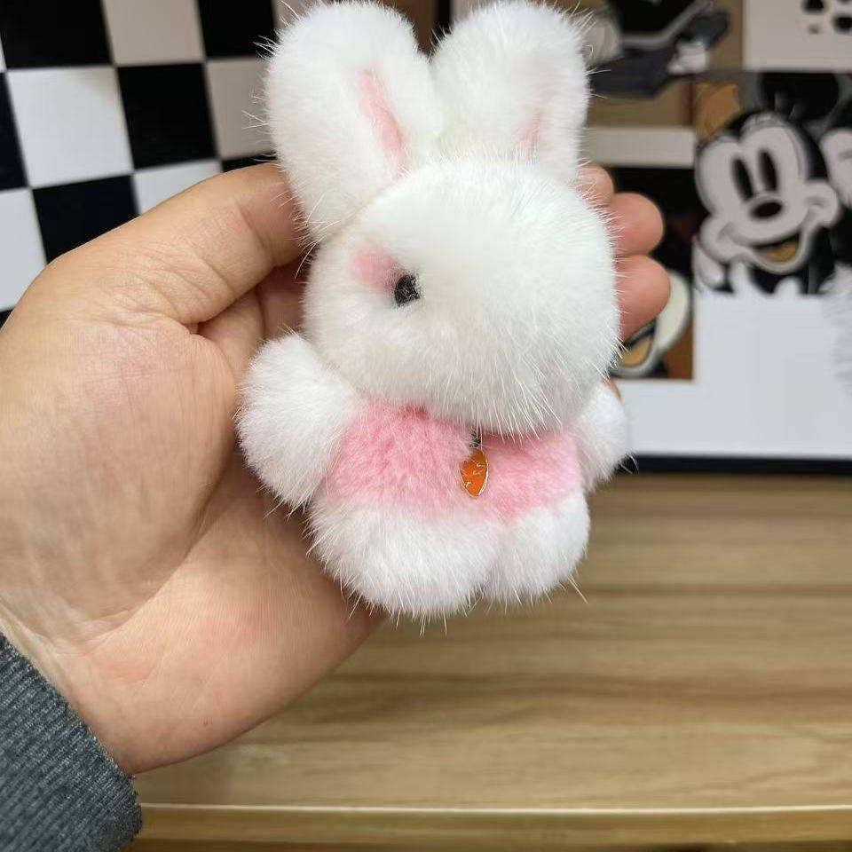 真水貂毛可爱小兔子汽车挂件