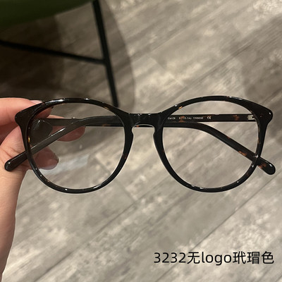小红书同款3282无logo黑框素颜玳瑁精致框龙仔同款可配近视防蓝光