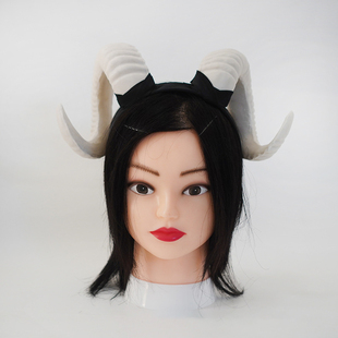 仿真动物角万圣节恶魔牛绵羊角发箍拍照搞怪cos头箍角色扮演发饰