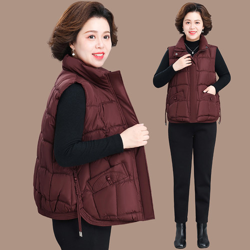 中老年女装冬季加厚保暖棉马甲