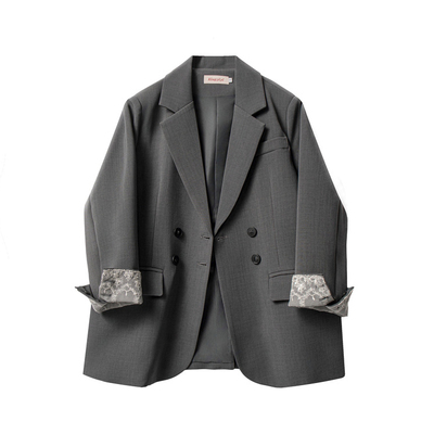 蕾丝拼接西装外套春秋2026新款