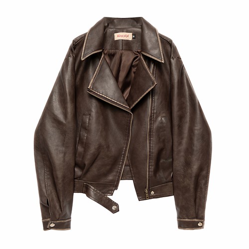 2025年新品复古PU皮衣外套