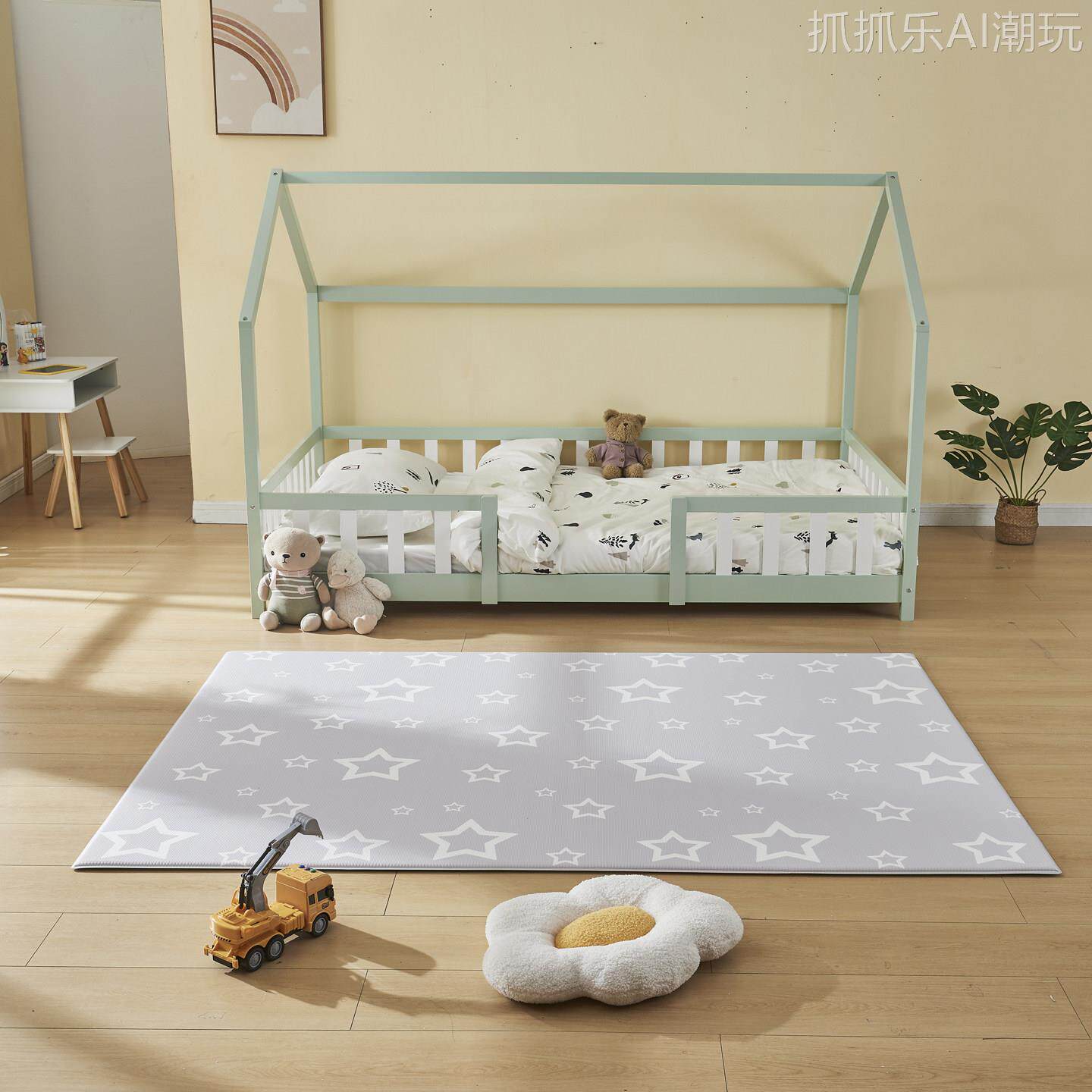 婴儿T加PU爬行垫双面儿童TPU爬爬垫印防摔耐磨厚海绵娱乐游戏地垫