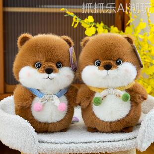 围巾土拨鼠公仔毛绒玩具可爱玩偶布娃娃儿童生日礼物送女生闺蜜