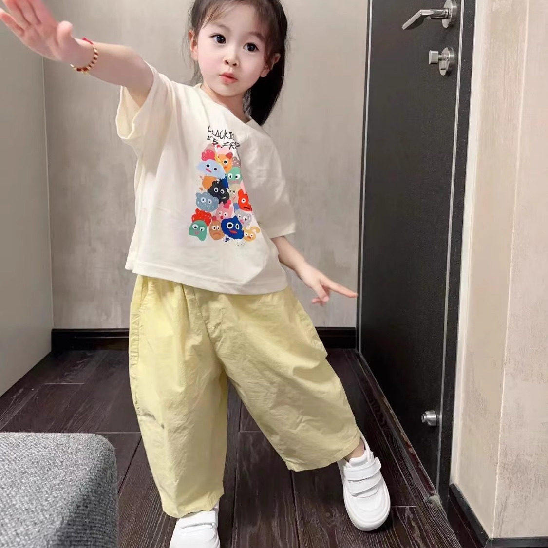 欧洲站女童纯棉套装夏季