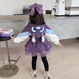 欧洲站女童冲锋衣春秋款外套2025年新款儿童春装二棉小女孩春季炸