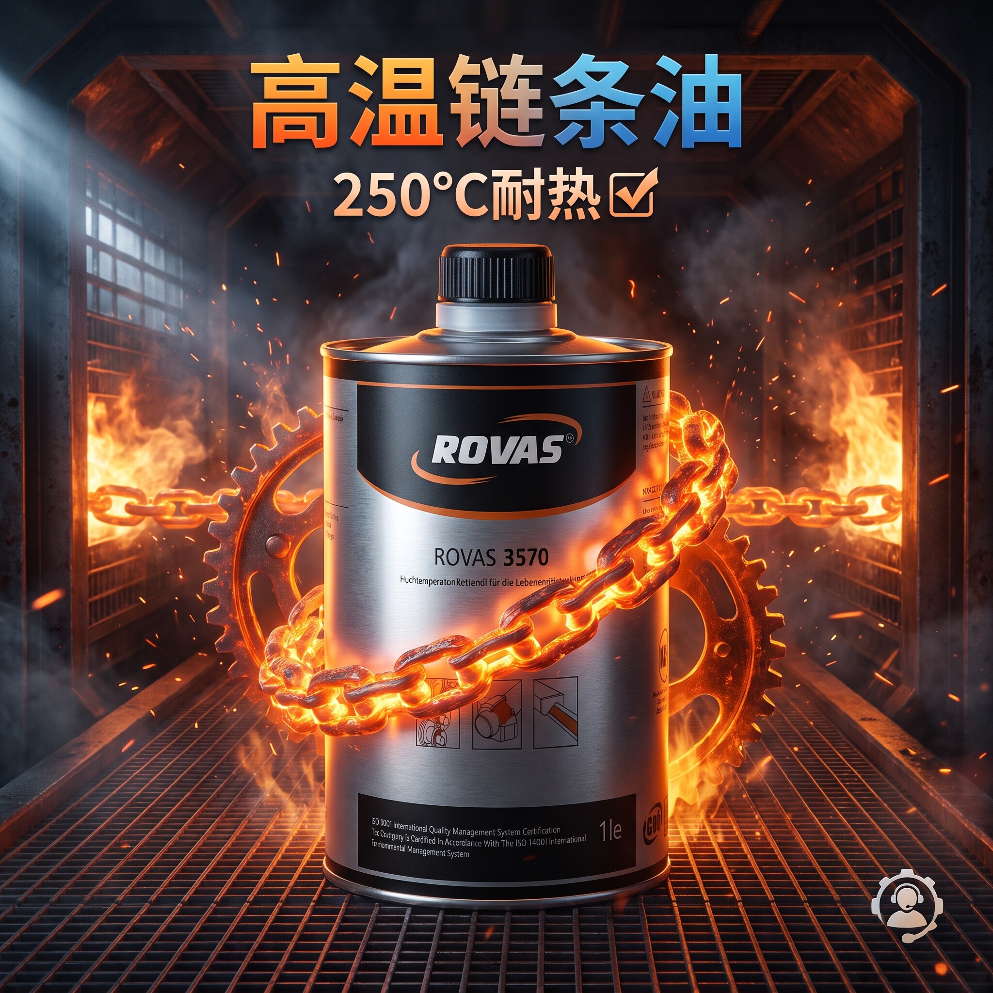 ROVAS 3570高温链条润滑油食品级合成耐250℃输送系统烘烤设备