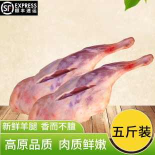 包邮 肃南羔羊肉新鲜羊腿现宰整只后腿真空冷冻火锅 烧烤食材5斤装
