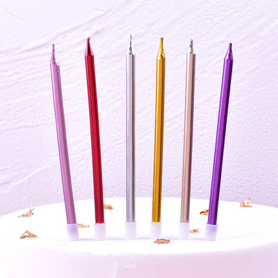 镀金铅笔蜡烛网红生日蜡烛长杆电镀派对蛋糕装饰蜡烛插件