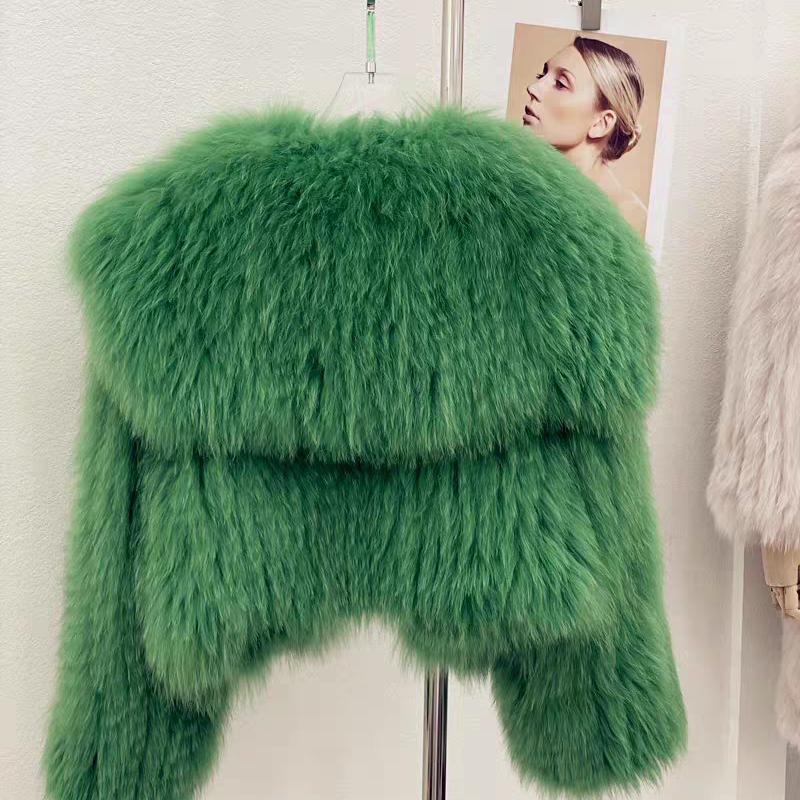 通勤仿皮草短款直销海军领