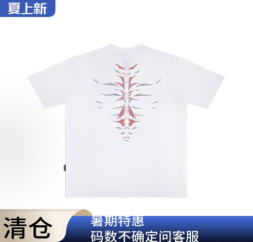灵笼 联名款 脊蛊动漫手绘烫钻印花潮流舒适时尚短袖T恤 男女同款