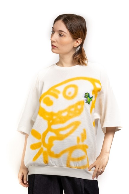 corade宝葫芦 朦胧恐龙 华夫格宽版T恤 青少年嘻哈潮ins