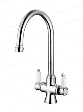 出口英国原单 陶瓷双开把手 NP起泡器 英式复古风厨房水槽水龙头