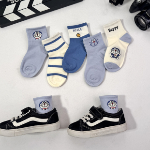 爱嘀嗒儿童袜子春夏季薄款韩版卡通纯棉宝宝男童春季小童无骨短袜