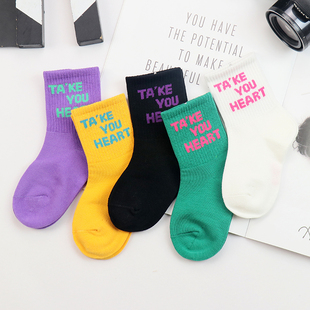 儿童袜子春秋男童女童纯棉中筒袜男孩中长筒加厚宝宝秋冬季中大童