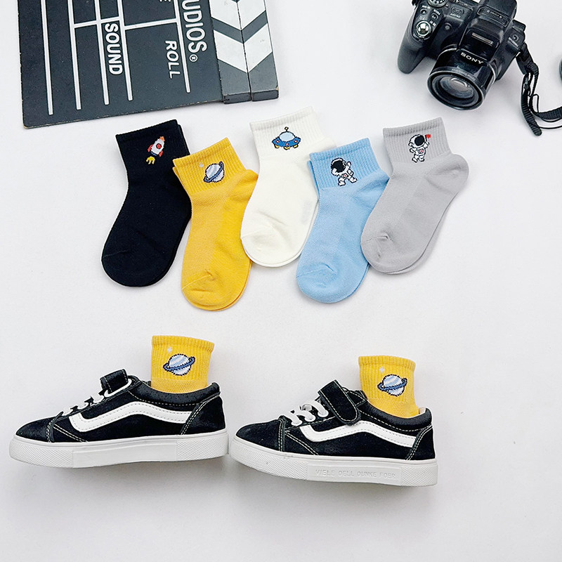 儿童袜子春夏季薄款网面透气韩版卡通学生运动短筒男女童低帮船袜