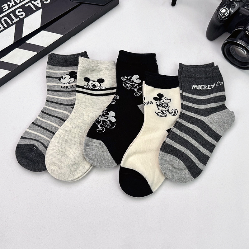 女童袜子纯棉春秋款宝宝女孩可爱卡通中筒儿童秋冬男童无骨袜棉袜