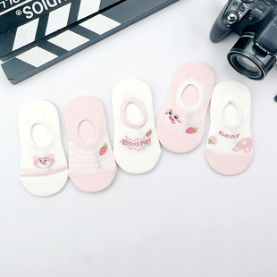 儿童袜子夏季薄款女童宝宝隐形袜网眼浅口夏天船袜纯棉防掉