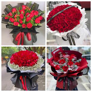 红玫瑰鲜花情人节生日表白花束礼物江苏无锡市新吴区江阴市宜兴市