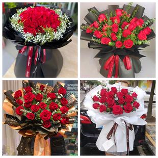 红玫瑰鲜花情人节生日表白花束礼物甘肃张掖市甘州区肃南县民乐县