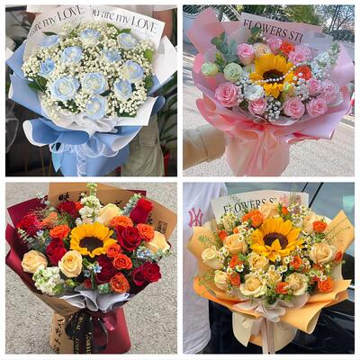 99朵玫瑰花束妇女节向日葵生日鲜花天津武清区石各庄王庆坨汊沽港