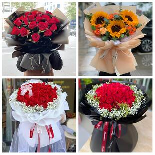红玫瑰鲜花情人节生日表白花束礼物山东省临沂市兰陵县费县平邑县