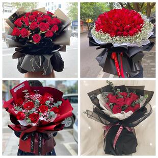 红玫瑰鲜花情人节生日表白花束礼物河南洛阳市老城区西工区瀍河区