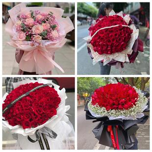 红玫瑰鲜花情人节生日表白花束礼物湖南怀化市麻阳县新晃县芷江县