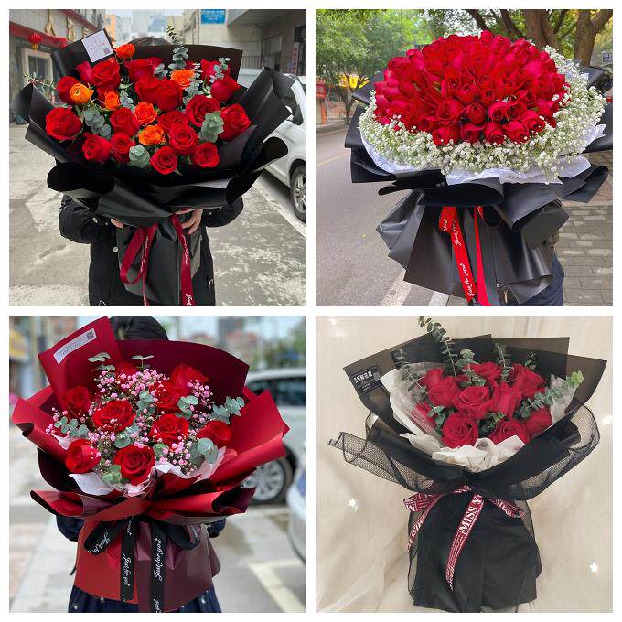 红玫瑰鲜花情人节生日表白花束礼物湖北襄阳市老河口市枣阳宜城市
