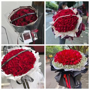 红玫瑰鲜花情人节生日表白花束礼物阿图什市喀什市疏勒泽普莎车县