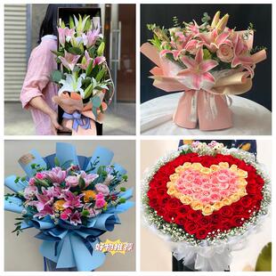 520情人节红玫瑰鲜花生日花束广西桂林市秀峰叠彩象山七星区同城