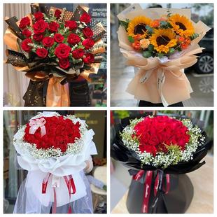 红玫瑰鲜花情人节生日表白花束礼物浙江金华市义乌市东阳市永康市