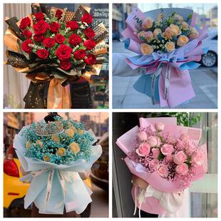 红玫瑰鲜花情人节生日表白花束礼物浙江杭州市上城区下城区江干区