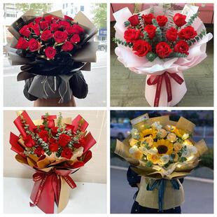 红玫瑰鲜花情人节生日表白花束礼物山东济南市历下区市中区槐荫区
