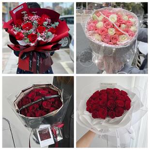 红玫瑰鲜花情人节生日表白花束礼物广东珠海市香洲区斗门区金湾区