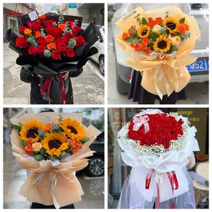 红玫瑰鲜花情人节生日表白花束礼物河南驻马店市驿城区西平上蔡县