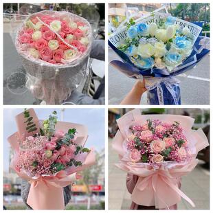 红玫瑰鲜花情人节生日表白花束礼物湖北鄂州市梁子湖区华容鄂城区