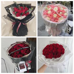红玫瑰鲜花情人节生日表白花束礼物广西省贵港市平南县桂平市附近