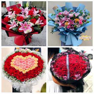 520情人节红玫瑰鲜花生日花束河北省石家庄市长安桥西新华区同城