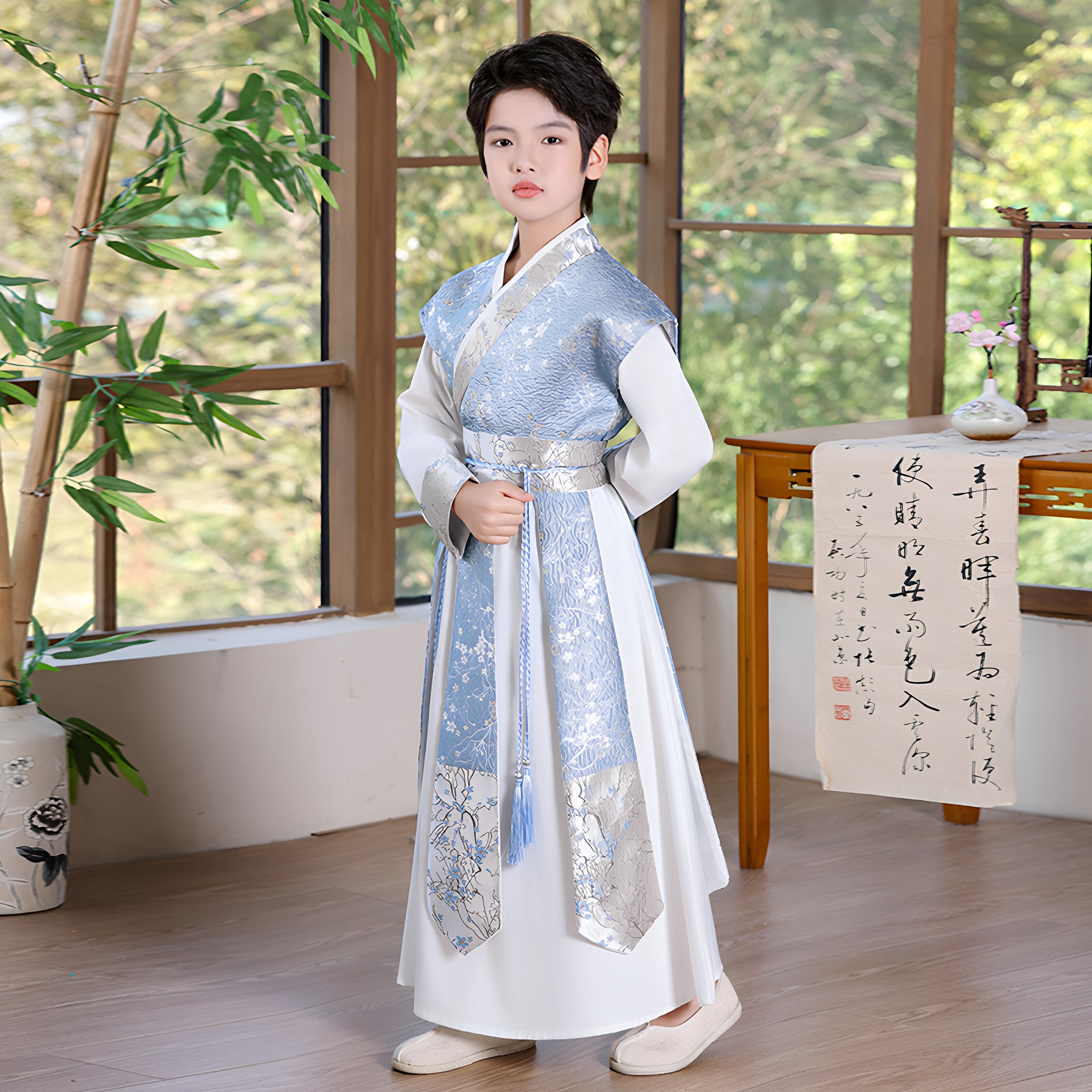 男童汉服儿童演出服春夏古装中国风男孩古风帅气少爷2026新款唐装
