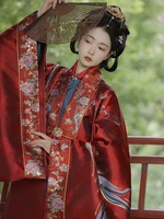 Qing ru, оригинальный Hanfu Mingmu Mingmu Имитация макияжа, атлас, темный рисунок, засорение, большое количество цветов, вернуться к матери Лузи, чтобы пристегнуть женский красный