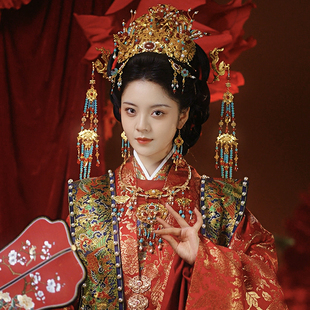 卿如故原創(chuàng)漢服明制拖尾大袖 馬面裙女婚服禮服出閣服2025新 大衫 衫