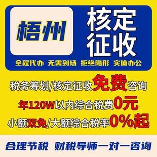 梧州核定征收个体户小额双免公司核定大额核定税务筹划电商合规