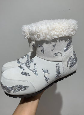 冬季羊皮毛一体增高保暖雪地靴女