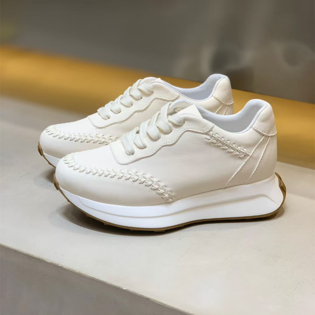 欧洲站2025秋季新款圆头厚底鞋女