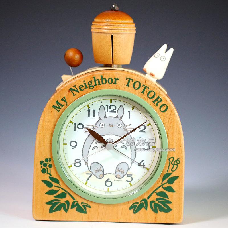 龙猫rhythm丽声日本可爱实木动漫儿童个性卡通豆豆龙静音网红闹钟